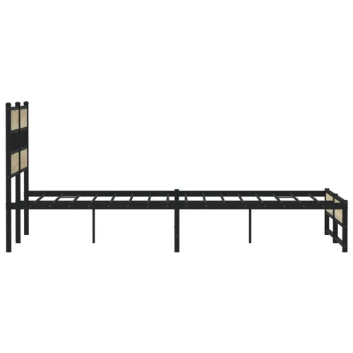 Metalni okvir kreveta bez madraca boja hrasta sonome 140x200 cm - sonoma hrast 140 x 200 cm s uzglavljem i dvostrukim niskim pod Cijena