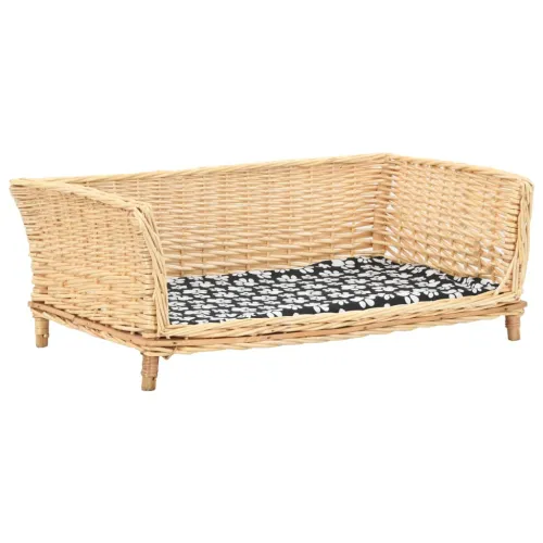 Košara za pse s jastukom 90 x 54 x 35 cm od prirodne vrbe - Prirodna 90 x 54 x 35 cm Cijena