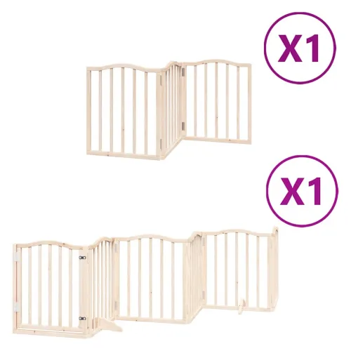 Vrata za pse s vratašcima 9 panela sklopiva 450 cm drvo topole - Prirodna 50 x 60 x 2 cm 9 Cijena