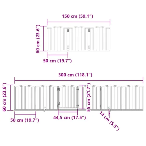 Vrata za pse s vratašcima 9 panela sklopiva 450 cm drvo topole - Prirodna 50 x 60 x 2 cm 9 Cijena