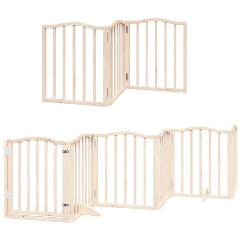Vrata za pse s vratašcima 9 panela sklopiva 450 cm drvo topole - Prirodna 50 x 60 x 2 cm 9 Cijena