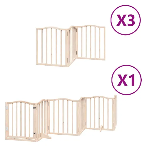 Vrata za pse s vratašcima 15 panela sklopiva 750 cm drvo topole - Prirodna 50 x 60 x 2 cm 15 Cijena