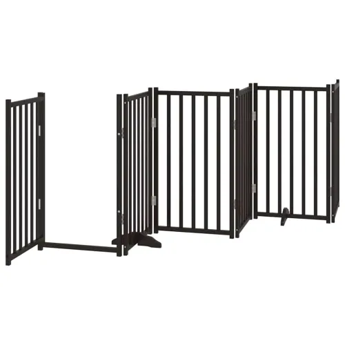Vrata za pse s vratašcima 9 panela sklopiva 450 cm drvo topole - Crna 50 x 90 x 2 cm 9 Crna Cijena