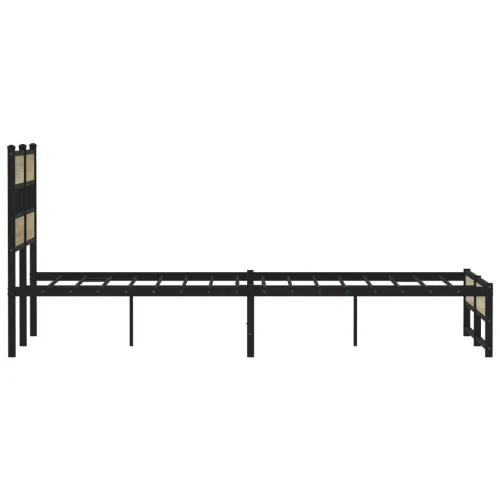 Metalni okvir kreveta bez madraca boja hrasta sonome 120x190 cm - sonoma hrast 120 x 190 cm s uzglavljem i dvostrukim niskim pod Cijena