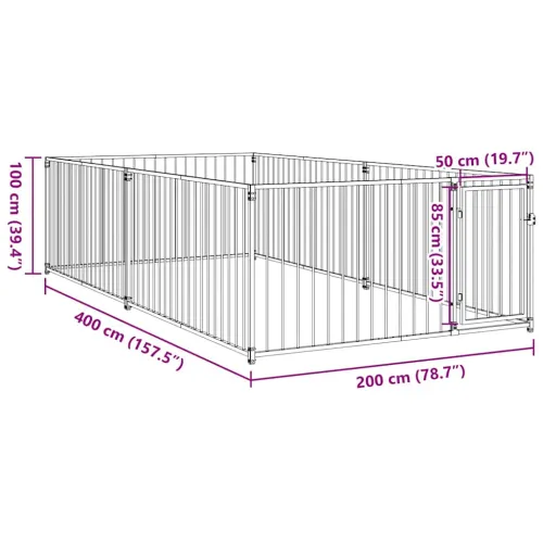 Vanjski kavez za pse 200 x 400 x 100 cm - 200 x 400 x 100 cm 1 Cijena