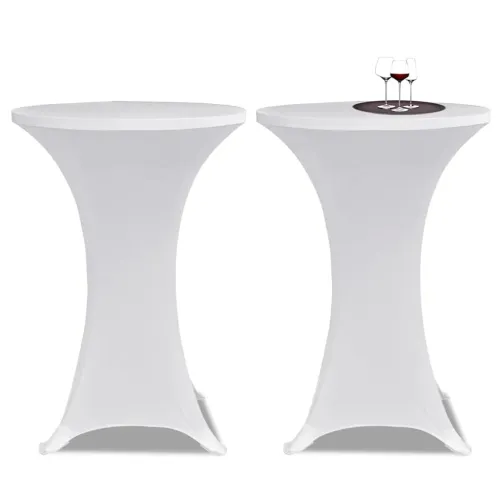Navlaka za stol za stajanje Ø 60 cm bijela rastezljiva 4 kom - Bijela 60 cm 4 Bijela Cijena