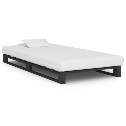 Okvir za krevet od paleta od masivne borovine sivi 90 x 200 cm - Siva 90 x 200 cm Cijena