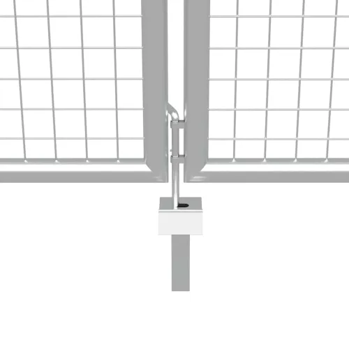 Dvorišna vrata - Vrtna vrata od pocinčanog čelika 400x100 cm srebrne boje - Srebrno 400 x 100 cm Cijena