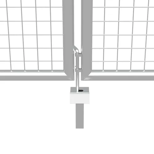 Dvorišna vrata - Vrtna vrata od pocinčanog čelika 400x150 cm srebrne boje - Srebrno 400 x 150 cm Cijena