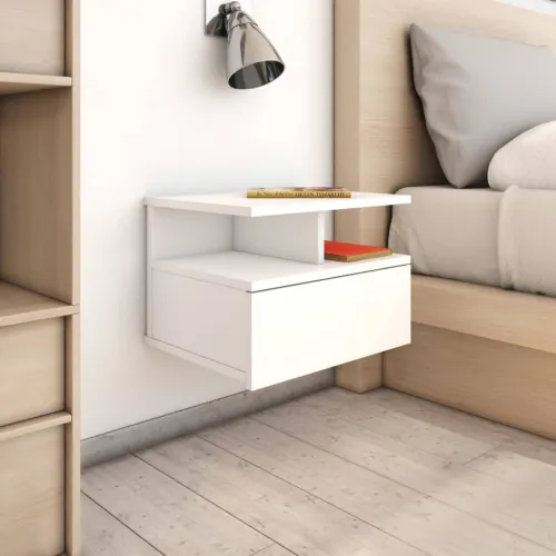 Viseći noćni ormarići 2 kom bijeli 40x31x27cm konstruirano drvo - Bijela 2 Cijena