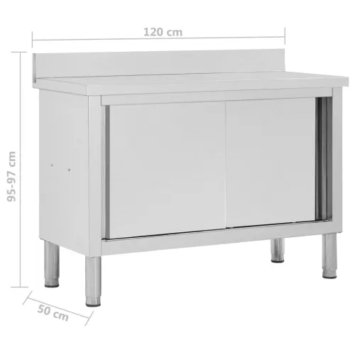 Radni stol s kliznim vratima 120 x 50 x (95 - 97) cm od čelika - 120 x 50 x (95-97) cm Cijena