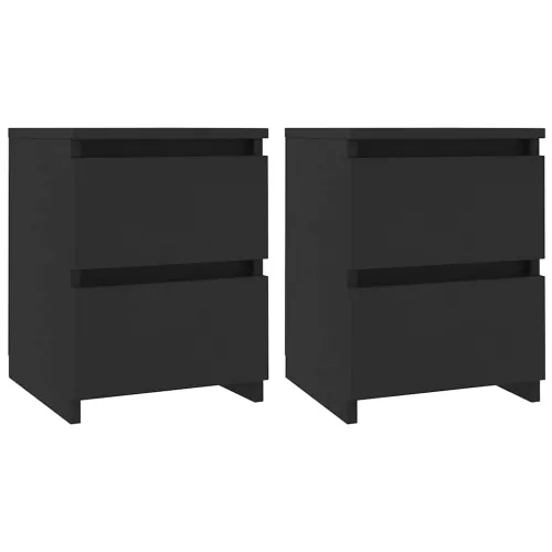 Noćni ormarići 2 kom crni 30 x 30 x 40 cm od konstruiranog drva - Crna 2 Crna 2 Cijena