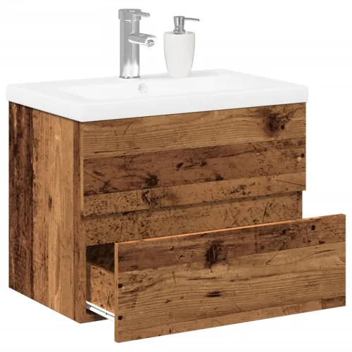 Ormarić za Lavabo - Umivaonik s ugradbenim umivaonikom Staro drvo - Staro drvo 60 x 38.5 x 45 cm bez slavine i odvoda Cijena