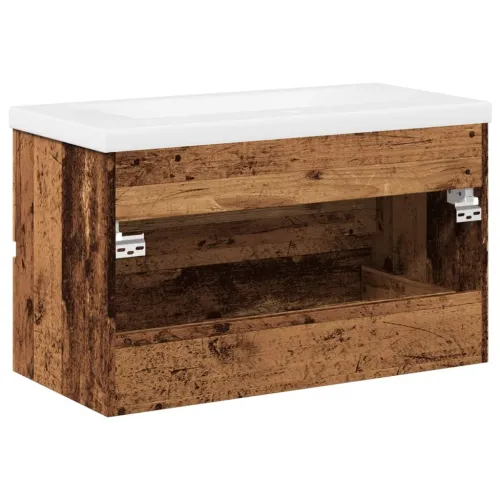 Ormarić za Lavabo - Umivaonik s ugradbenim umivaonikom Staro drvo - Staro drvo 80 x 38.5 x 45 cm bez slavine i odvoda Cijena