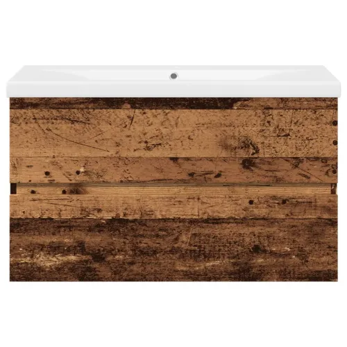 Ormarić za Lavabo - Umivaonik s ugradbenim umivaonikom Staro drvo - Staro drvo 80 x 38.5 x 45 cm bez slavine i odvoda Cijena