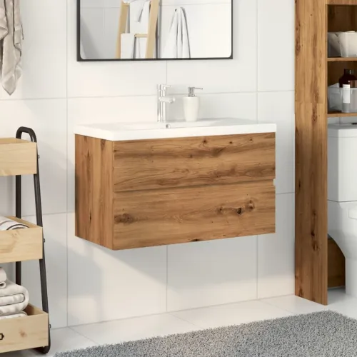 Ormarić za Lavabo - Umivaonik s ugradbenim umivaonikom Artisan hrast - hrast artisan 80 x 38.5 x 45 cm 1 bez slavine i odvoda Cijena
