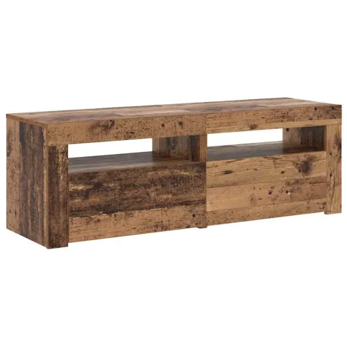 TV ormarić LED boja drva 120x35x40 cm konstruirano drvo - Staro drvo 1 Cijena