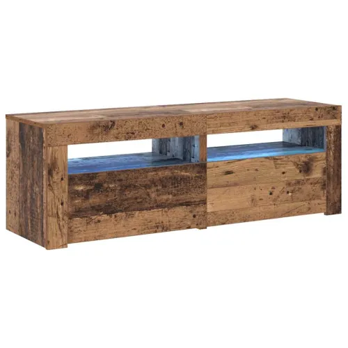 TV ormarić LED boja drva 120x35x40 cm konstruirano drvo - Staro drvo 1 Cijena