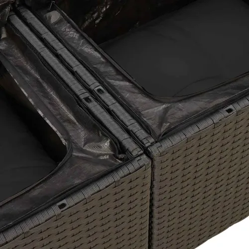 Vrtna garnitura - 7-dijelni set vrtnih sofa od poliratana s jastucima crni - Crna 1 Cijena