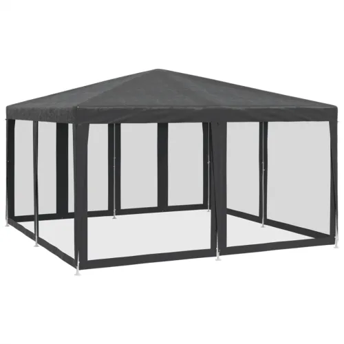 Šator za svadbe - šator za zabave 8 mrežastih bočnih zidova antracit 4x4 m HDPE - Antracit 4 x 4 m with 8 sidewalls Cijena