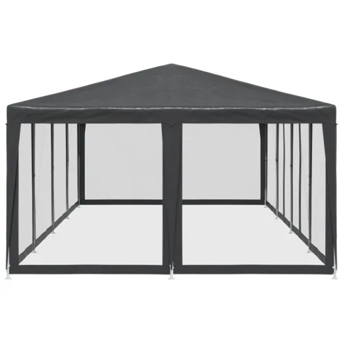 Šator za svadbe - šator za zabave 12 mrežastih bočnih zidova antracit 8x4 m HDPE - Antracit 8 x 4 m with 12 sidewalls Cijena