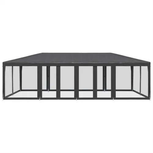 Šator za svadbe - šator za zabave 12 mrežastih bočnih zidova antracit 8x4 m HDPE - Antracit 8 x 4 m with 12 sidewalls Cijena