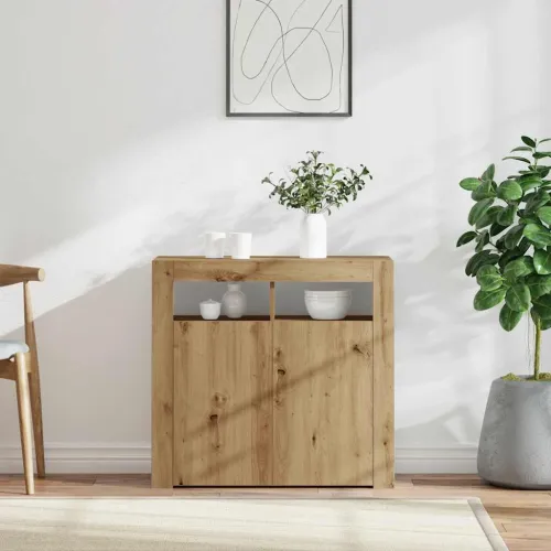 Komoda s LED svjetlima boja hrasta 80x35x75cm konstruirano drvo - Hrast artisan 80 x 35 x 75 cm Cijena