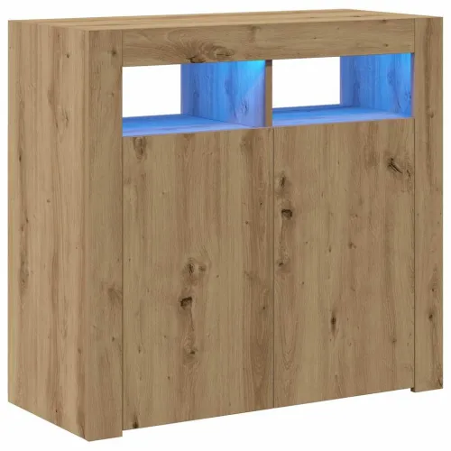 Komoda s LED svjetlima boja hrasta 80x35x75cm konstruirano drvo - Hrast artisan 80 x 35 x 75 cm Cijena