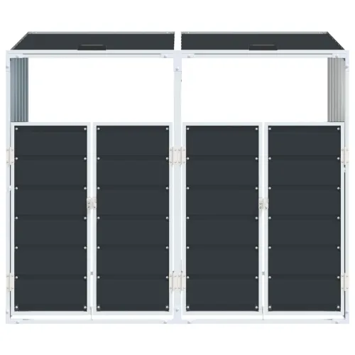 Spremište za kante za smeće - Spremište za 2 kante za otpad antracit 144x81x113 cm čelično - Antracit 2 Cijena