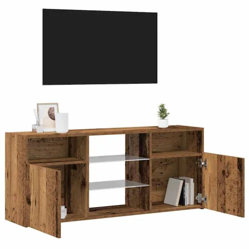 TV ormarić LED boja drva 120x30x50 cm konstruirano drvo - Staro drvo 1 Cijena