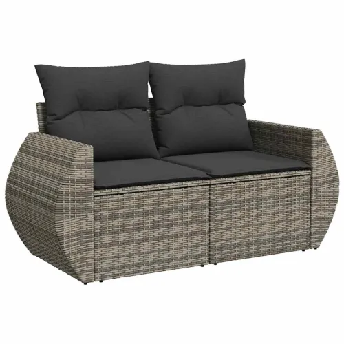 Vrtna garnitura - 7-dijelni set vrtnih sofa sivi od poliratana - Siva sa spremištem 1 Cijena