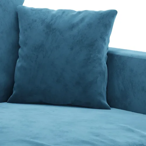 3-dijelni set sofa s jastucima plavi baršunasti - Plava s jastučićima i tabureom Cijena