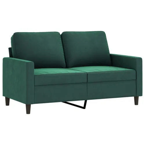 4-dijelni set sofa tamnozeleni baršunasti - Tamnozelena 1 s jastučićima i tabureom Cijena