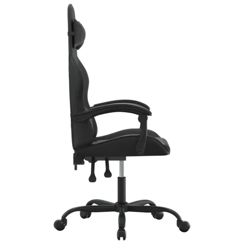 Gaming stolica od umjetne kože crna - Crna Bez naslona za noge Cijena