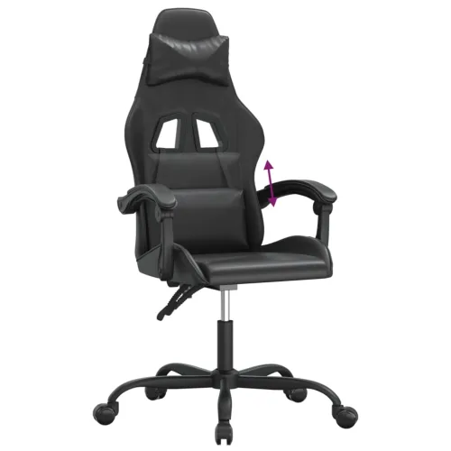 Gaming stolica od umjetne kože crna - Crna Bez naslona za noge Cijena