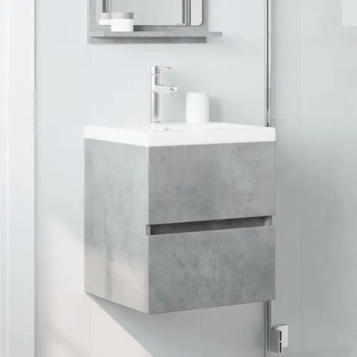 Ormarić za Lavabo - Umivaonik siva boja betona 41x38,5x45 cm drveni - Beton siva 41 x 38.5 x 45 cm Cijena