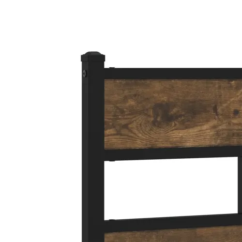 Metalni okvir kreveta bez madraca boja hrasta 75x190 cm - Dimljeni hrast 75 x 190 cm s uzglavljem i dvostrukim niskim podnožjem Cijena