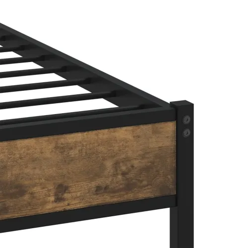 Metalni okvir kreveta bez madraca boja hrasta 140x190 cm - Dimljeni hrast 140 x 190 cm s uzglavljem i dvostrukim niskim podnožje Cijena