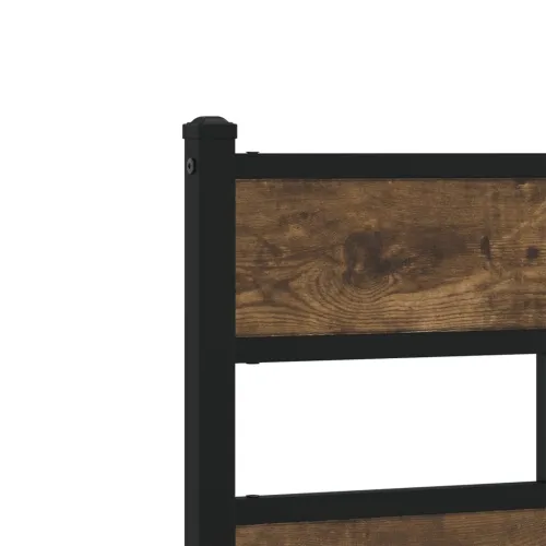 Metalni okvir kreveta bez madraca boja hrasta 140x190 cm - Dimljeni hrast 140 x 190 cm s uzglavljem i dvostrukim niskim podnožje Cijena