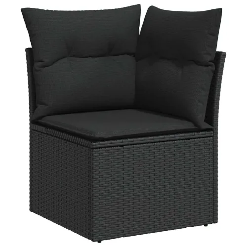 Vrtna garnitura - 8-dijelni set vrtnih sofa od poliratana s jastucima crni bagrem - Crna sa spremištem 1 Cijena