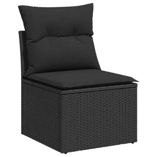 Vrtna garnitura - 8-dijelni set vrtnih sofa od poliratana s jastucima crni bagrem - Crna sa spremištem 1 Cijena
