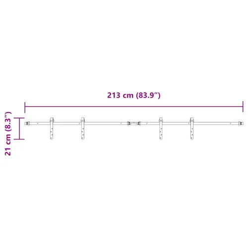 Komplet kliznih vrata ormarića 213 cm ugljični čelik - 213 cm 1 Dvokrilna vrata Crna Cijena