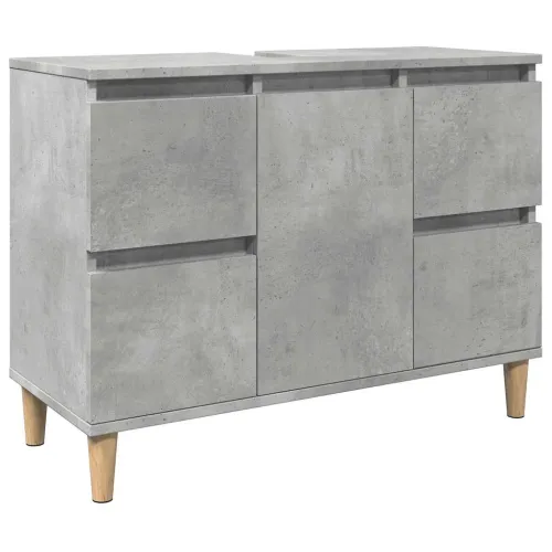 Ormarić za Lavabo - Umivaonik siva boja betona 80 x 33 x 60 cm drveni - Beton siva Cijena