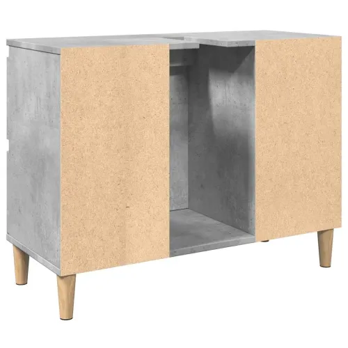 Ormarić za Lavabo - Umivaonik siva boja betona 80 x 33 x 60 cm drveni - Beton siva Cijena
