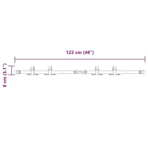 Komplet kliznih vrata ormarića 122 cm ugljični čelik - 122 cm 1 Dvokrilna vrata Crna Cijena