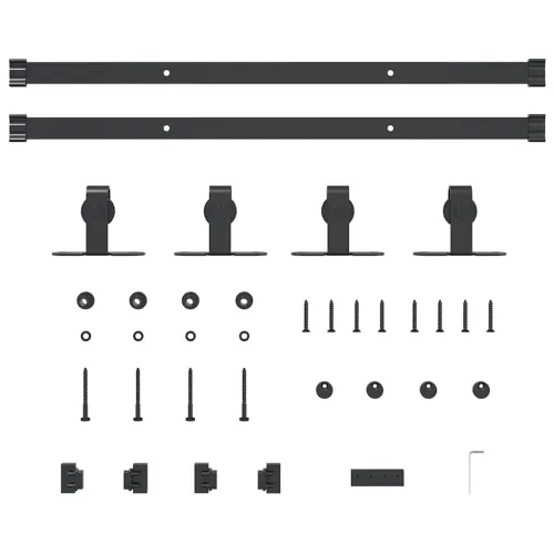 Komplet kliznih vrata ormarića 122 cm ugljični čelik - 122 cm 1 Dvokrilna vrata Crna Cijena