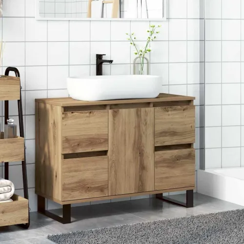Kupaonski ormarić za Lavabo - Umivaonik boja hrasta konstruirano drvo - Hrast artisan Cijena