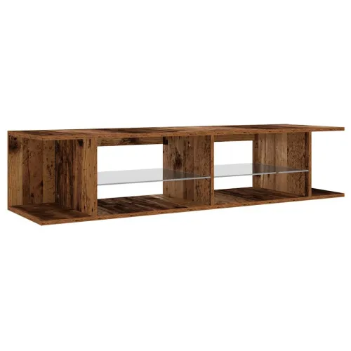 TV ormarić LED boja drva 135x39x30 cm konstruirano drvo - Staro drvo 1 Cijena