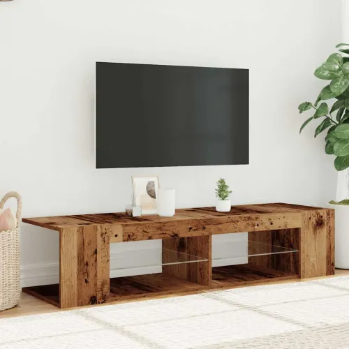 TV ormarić LED boja drva 135x39x30 cm konstruirano drvo - Staro drvo 1 Cijena