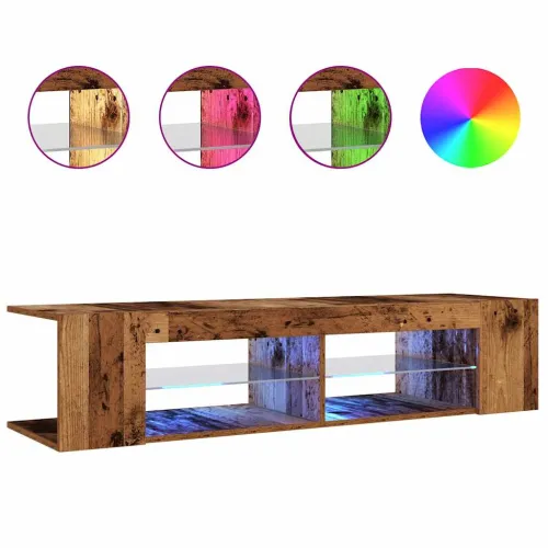 TV ormarić LED boja drva 135x39x30 cm konstruirano drvo - Staro drvo 1 Cijena